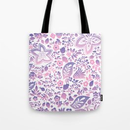 Blossoms and leaves Lilac ´n candy Gradient  Tote Bag