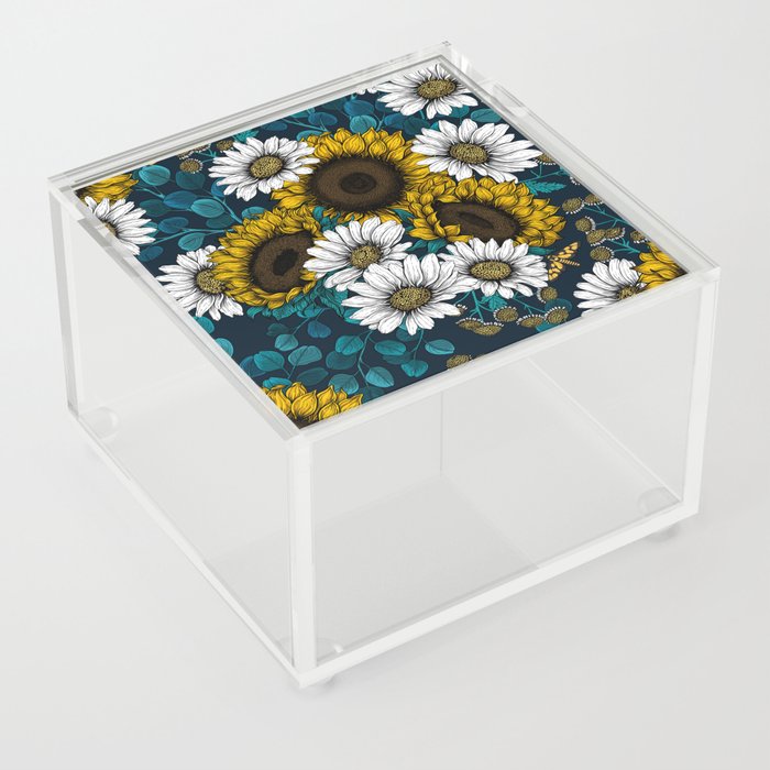 Sunflowers and daisies, summer garden Acrylic Box