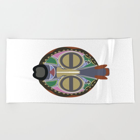 African Tribal Mask No. 6 Beach Towel