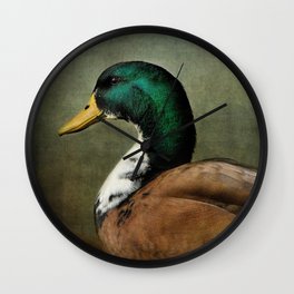 Mallard Duck Portrait Wall Clock