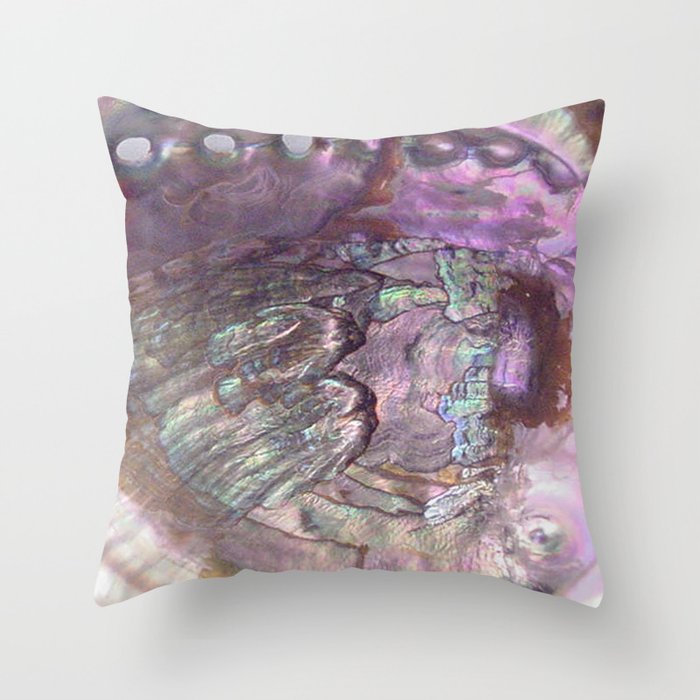 Shimmery Lavender Abalone Mother of Pearl Throw Pillow