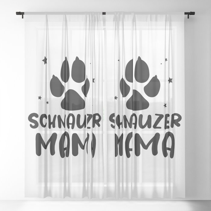 Schnauzer Mama Dog Lover Paw Sheer Curtain