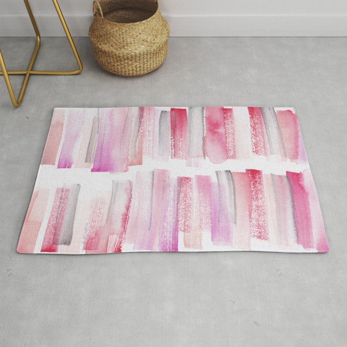 16 | 181101 Watercolour Palette Abstract Art | Lines | Stripes | Rug