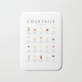Classic Cocktails Recipes Bath Mat | Infographic, Restaurant, Negroni, Graphicdesign, Gifts, Sign, Gift, Mixology, Kitchen, Mixed 