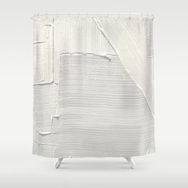 Relief [2]: an abstract, textured piece in white by Alyssa Hamilton Art Shower Curtain