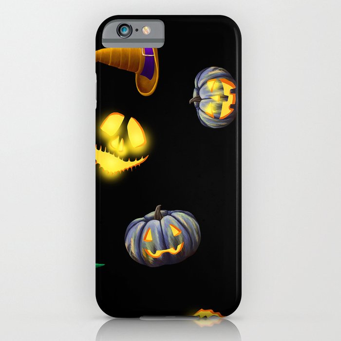 Halloween Jack-O-Lantern Pumpkins & Witch Hats iPhone Case