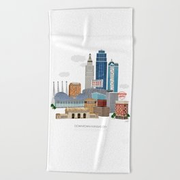 Kansas City Skyline Beach Towel
