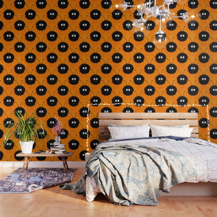 Orange Cute Dazzled Bug Winter Wallpaper By Borianagiormova Society6