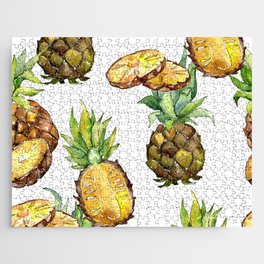 Watercolor Exotic Fruit Pattern 03 Jigsaw Puzzle
