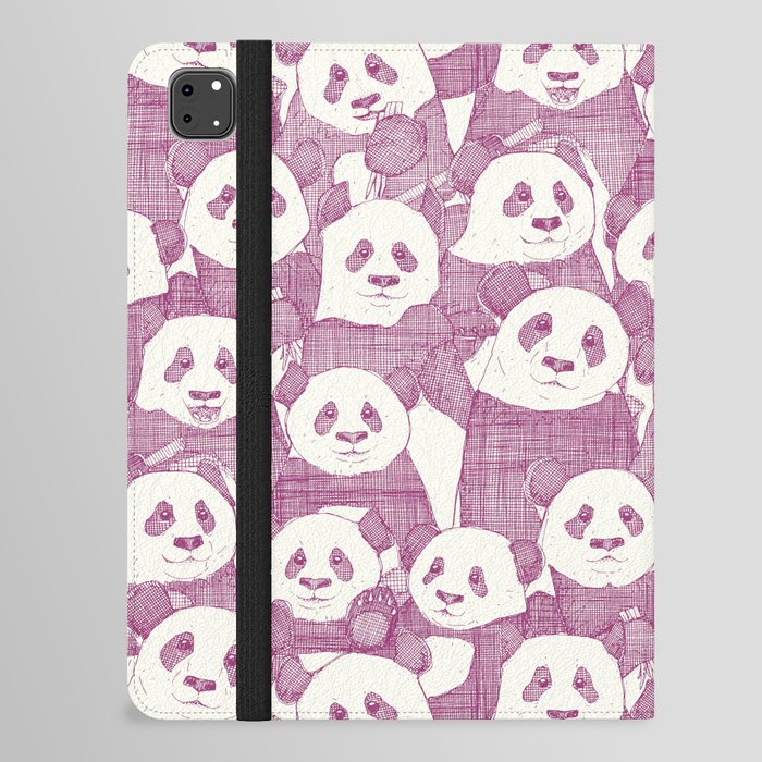 just panda bears berry natural iPad Folio Case