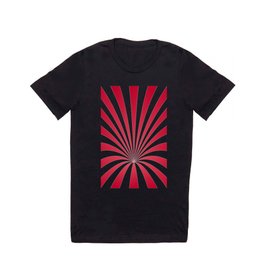 Red White and Pink Stripes Swirl Funnel Vintage T Shirt