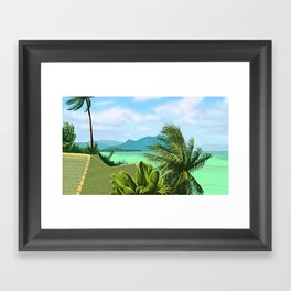 Kaneohe Bay with Palm Trees, Countryside of Hawaii Framed Art Print