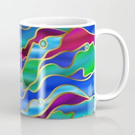 Seascape Stained Glass Window in Rainbow Colors Coffee Mug