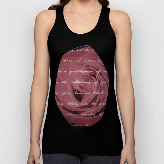 Antique Red Rose with Text Unisex Tank Top