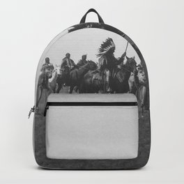 Brule War Party Native American Brule Tribe grand plains black and white photography Backpack