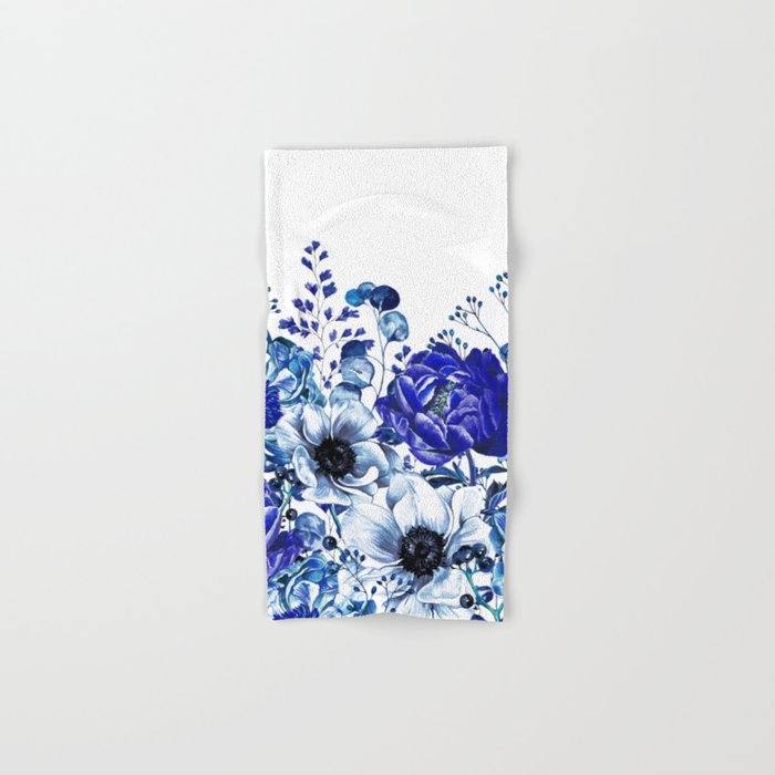 blue white towels