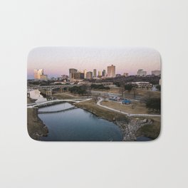 city skyline at dusk	 Bath Mat