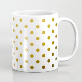 Gradient Gold Polka Dots Pattern on White Coffee Mug