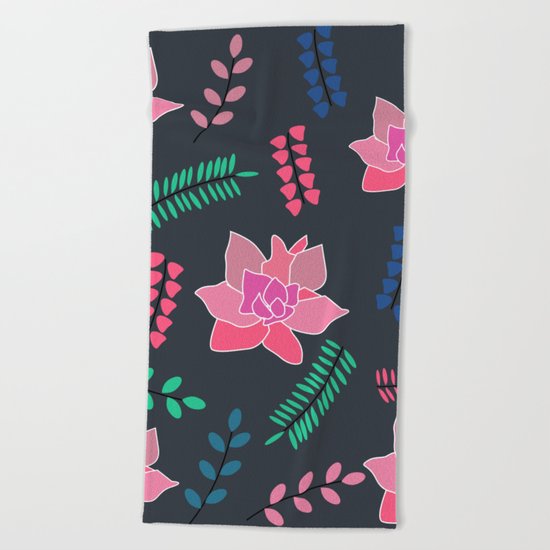 Floral ornament Beach Towel