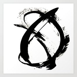 Brushstroke 7: a minimal, abstract, black and white piece Art Print
