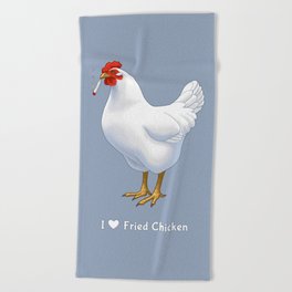 Funny Fried Chicken Pot Smoking White Hen Beach Towel