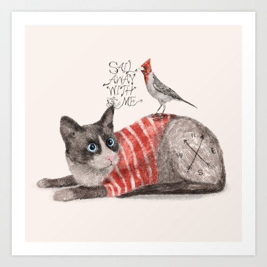 Snowshoes & Littlebird Art Print