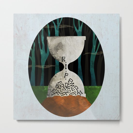 hourglass tombstone Metal Print
