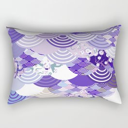 Nature background with japanese sakura flower, Cherry, wave circle. Ultra Violet Color of the Year Rectangular Pillow