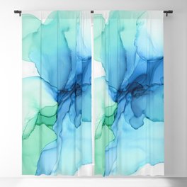 Sandy Lagoon Abstract Ink Painting Blackout Curtain