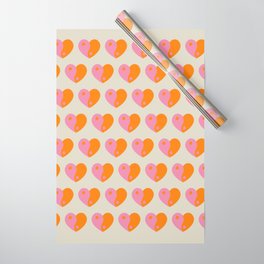 Retro Yin Yang Hearts Pattern (xii 2021) Wrapping Paper