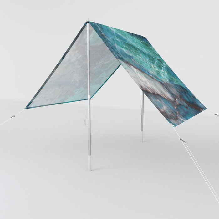 Cerulean Blue Marble Sun Shade