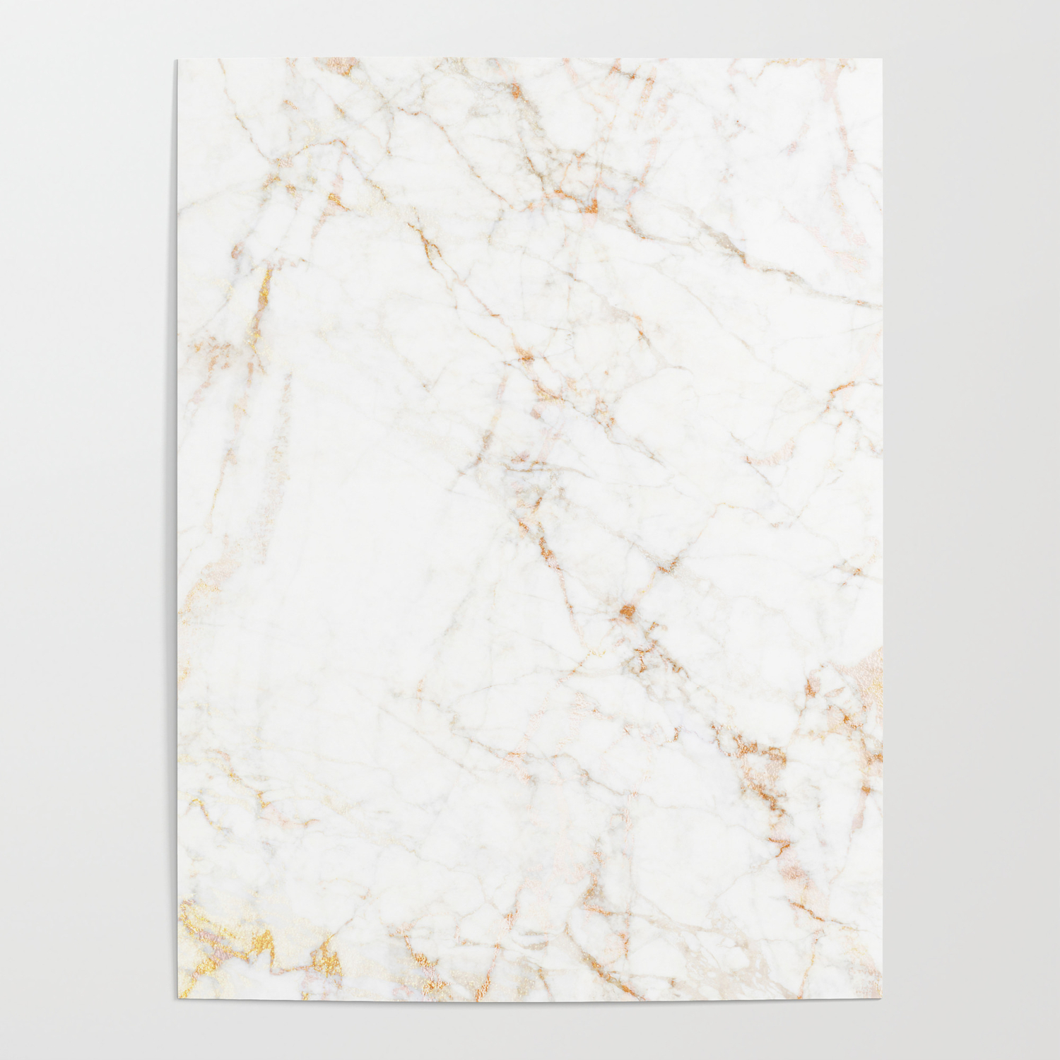 White Marble With Delicate Gold Veins Poster By Artz Onsociety Society6