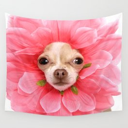 Chihuahua Flower Wall Tapestry