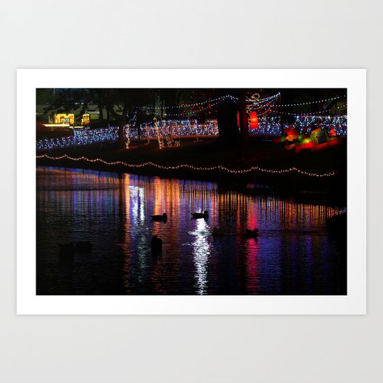 ducks on relfections Art Print