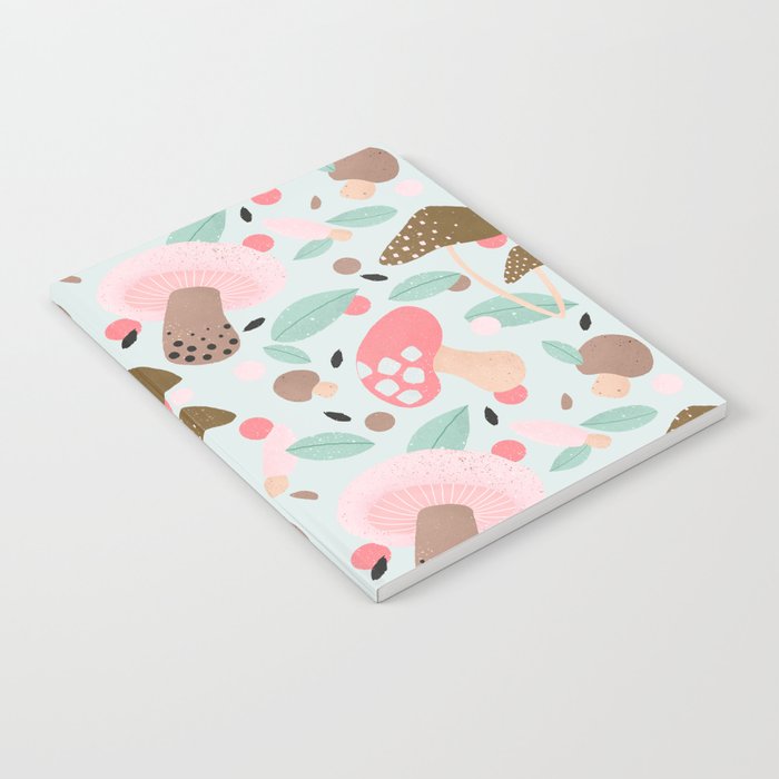 Mint and pink mushrooms Notebook