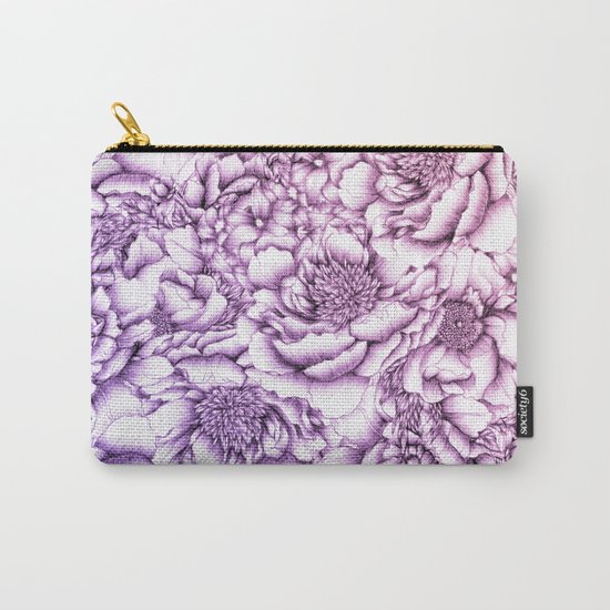 Peony Pattern Carry-All Pouch
