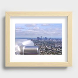 Peeping into Downtown Recessed Framed Print
