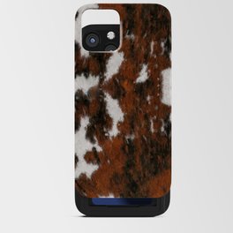 Rustic Carpet of Cowhide Fur Made with Paint Brushstrokes iPhone Card Case