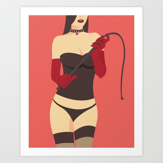 Girl with the whip Art Print