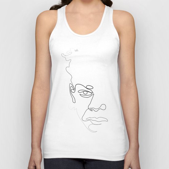 Half-a-Basquiat: One line Unisex Tank Top