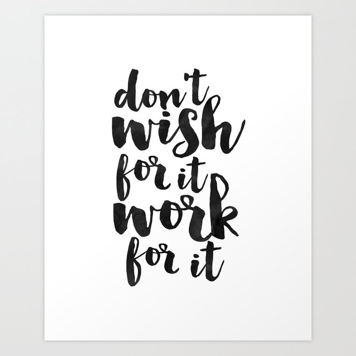 Don T Wish For It Work For It Office Wall Art Office Sign Home