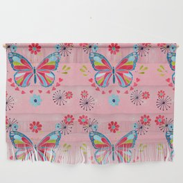 Butterfly Pink and Blue Wall Hanging