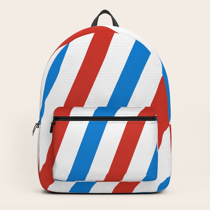 Barber Shop Stripes Red White Blue Backpack By Auroria Society6