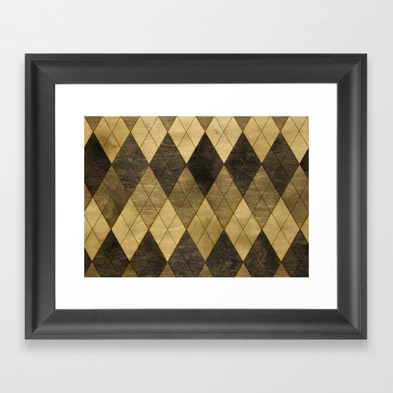 Wooden big diamond Framed Art Print