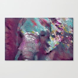 Elephant Canvas Painting, Wall Art Indian Portrait Printable Poster, Abstract Oil Artwork  Canvas Print