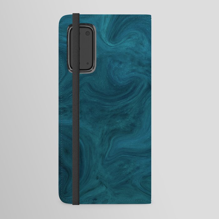 Modern Ocean Blue Green Aesthetic Minimalist Liquid Swirl  Android Wallet Case