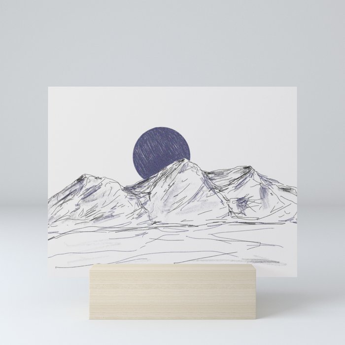 Sketched Mountain Mini Art Print