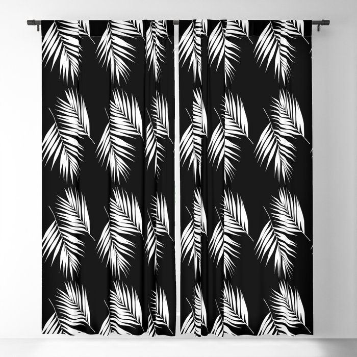 Palm Leaves Pattern #9 #White #Black #decor #art #society6 Blackout Curtain