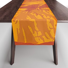 Arizona Desert Peaks Abstract - Curry Orange Table Runner