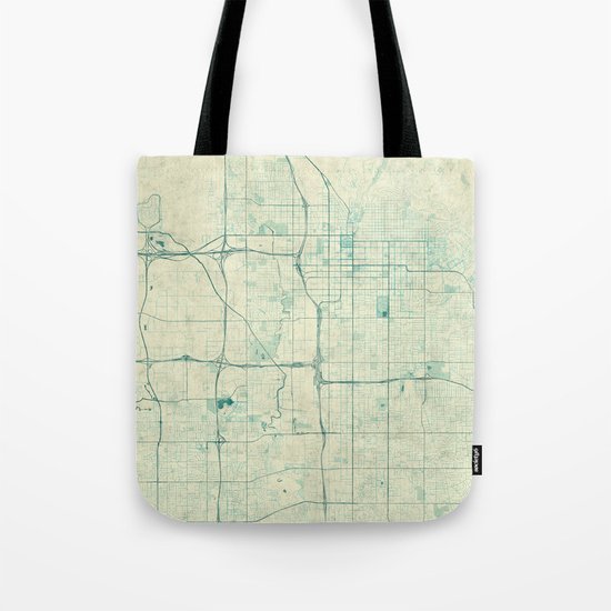 Salt Lake City Map Blue Vintage Tote Bag